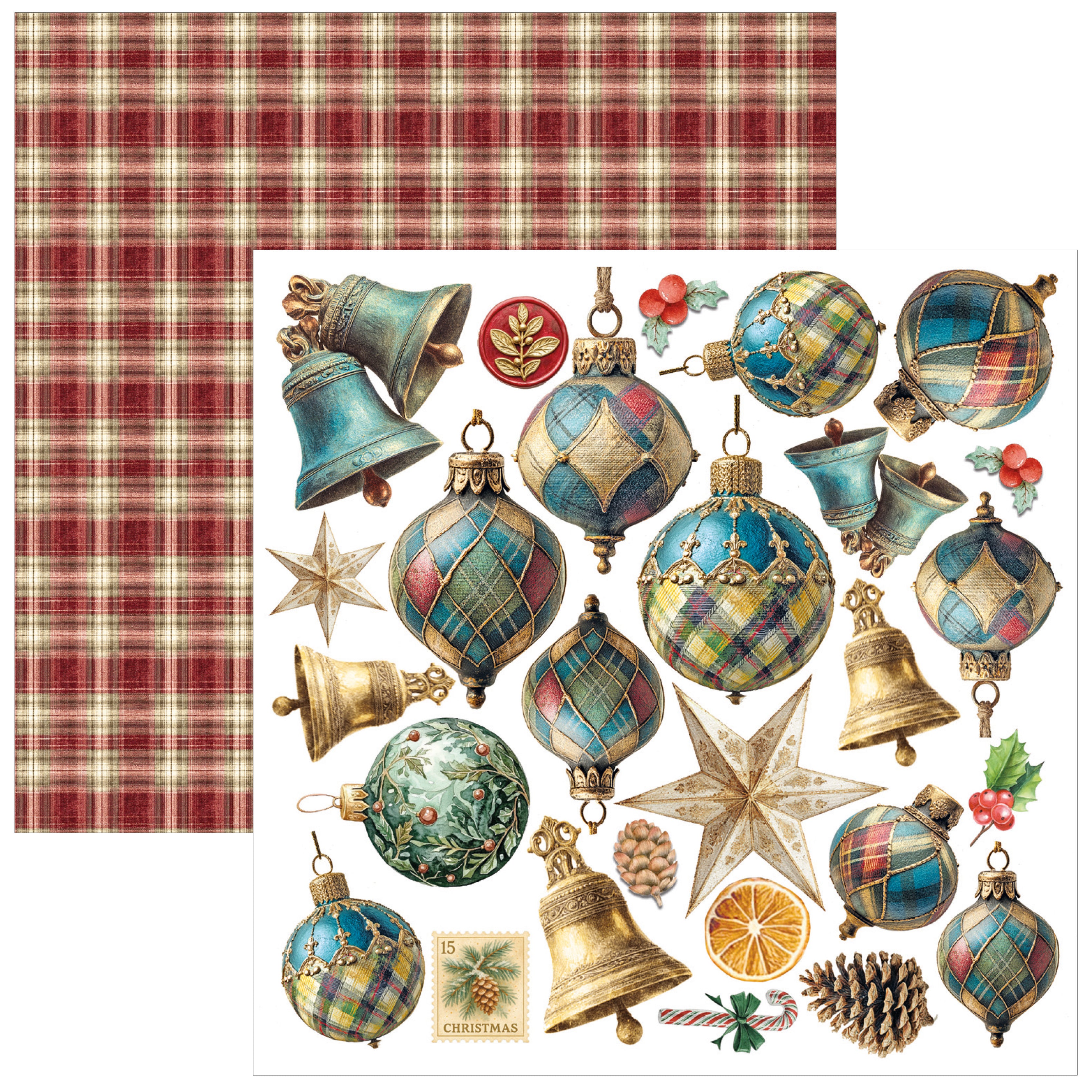 Ciao Bella - Merry & Bright -  Fussy Cut Paper Pad  - 6 x 6"