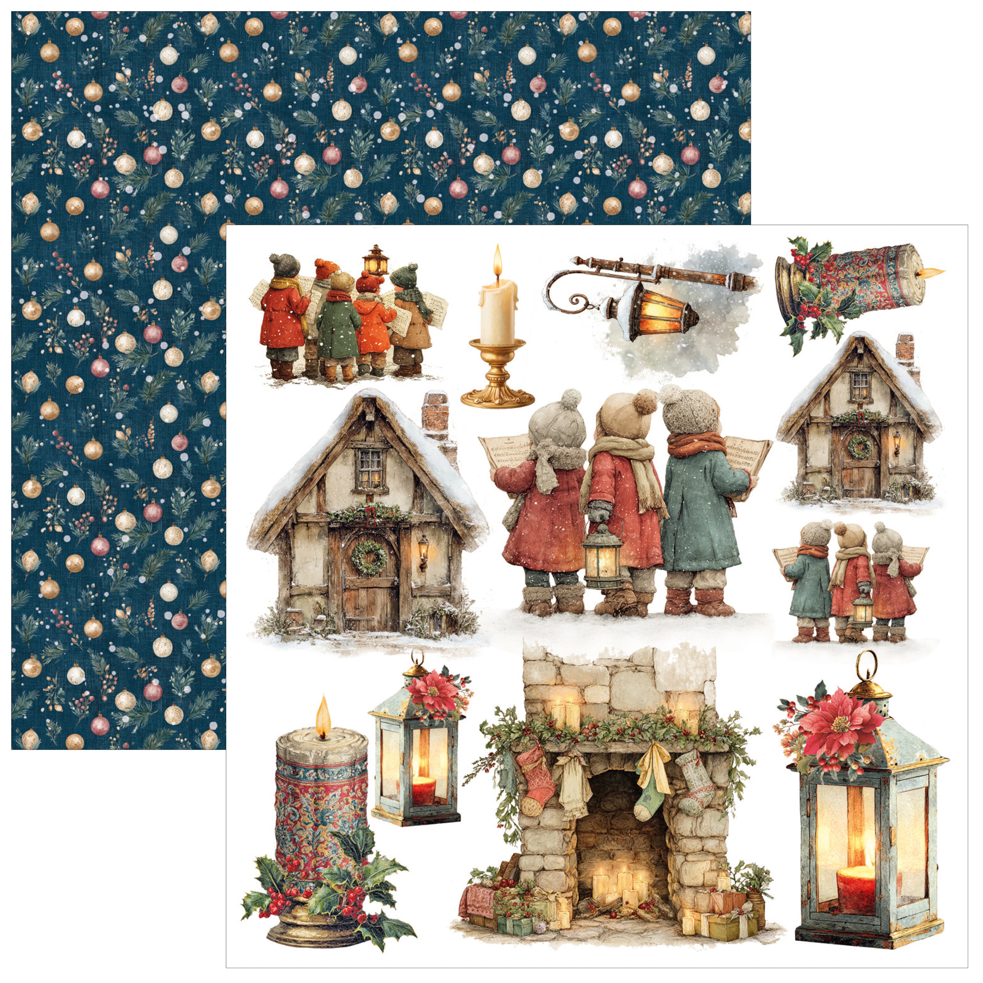 Ciao Bella - Merry & Bright -  Fussy Cut Paper Pad  - 6 x 6"