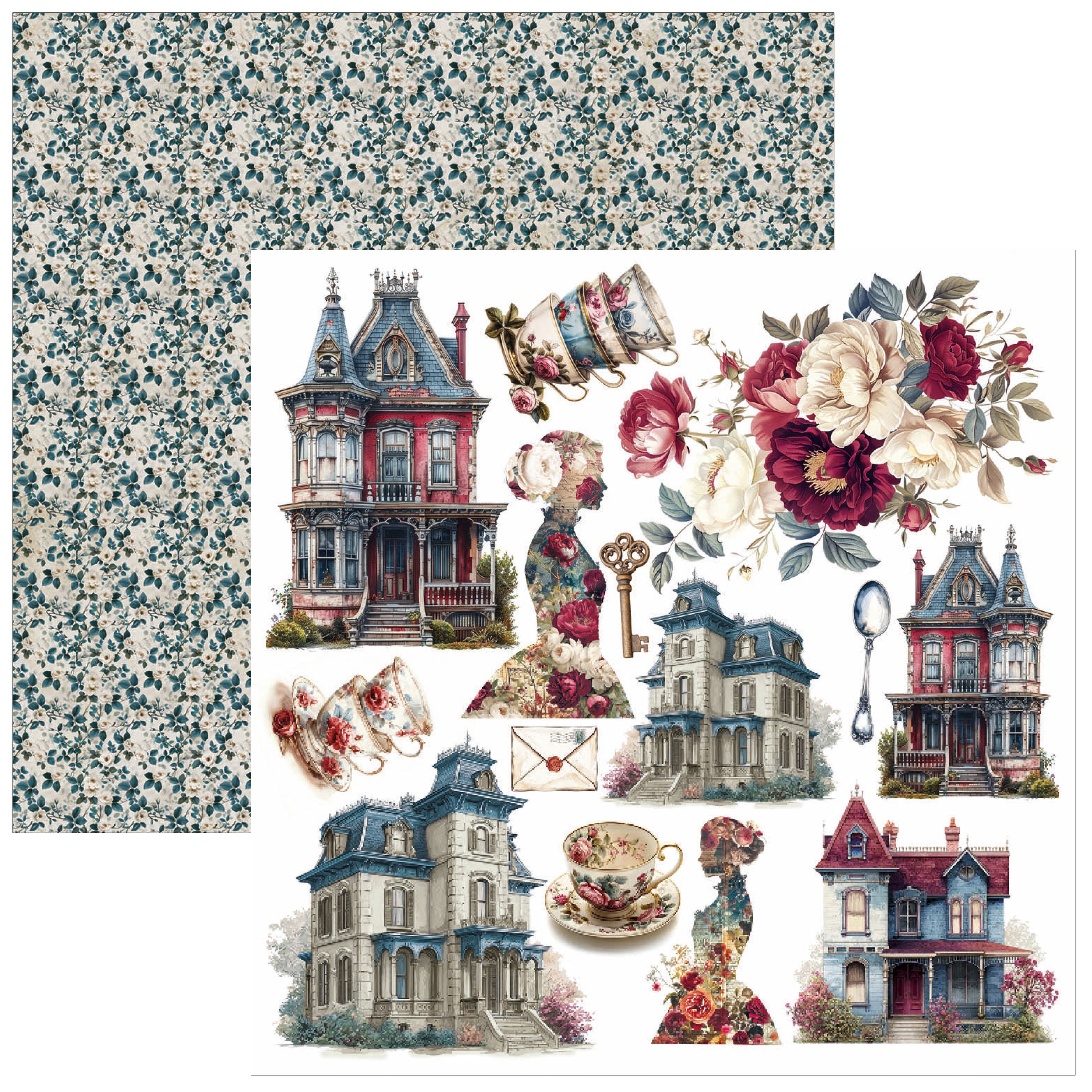 Ciao Bella - Bohemian Burgundy -  Fussy Cut Paper Pad  - 6 x 6"