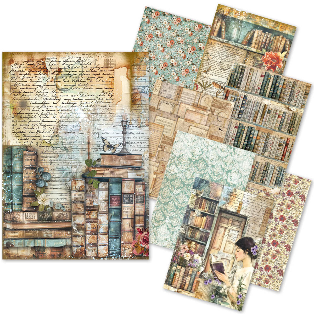 Ciao Bella - Book Lovers  - Mixed Rice Paper  A5