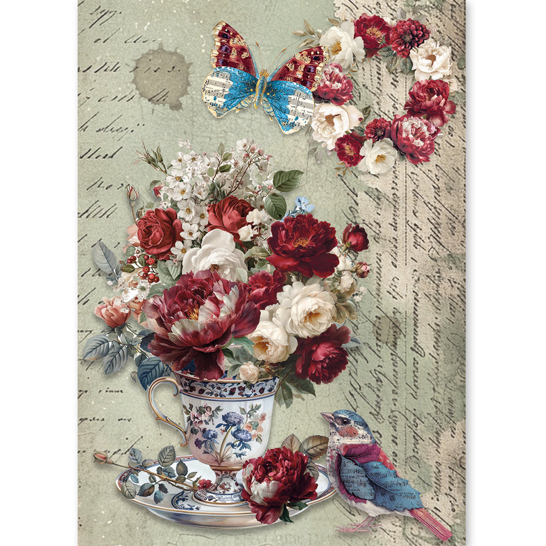 Ciao Bella - Bohemian Burgundy -  Rice Paper Mixed - A5