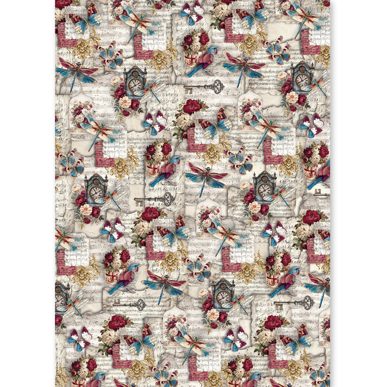 Ciao Bella - Bohemian Burgundy -  Rice Paper Mixed - A5