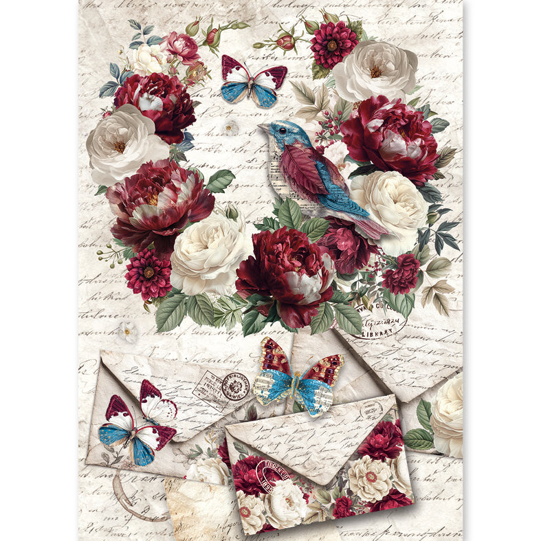 Ciao Bella - Bohemian Burgundy -  Rice Paper Mixed - A5