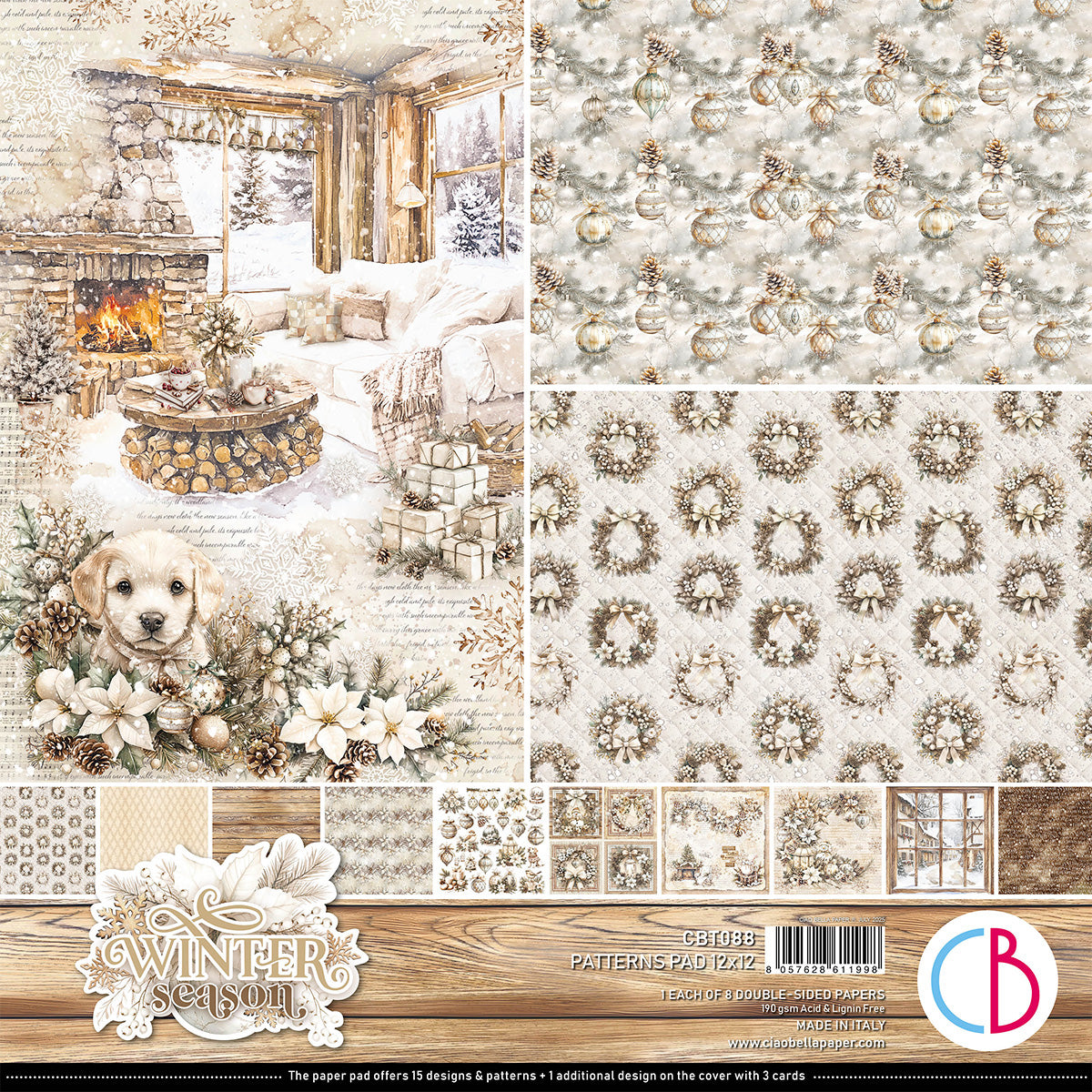 Ciao Bella - Winter Season - Paper Pack  (8 ark)  12 x 12"