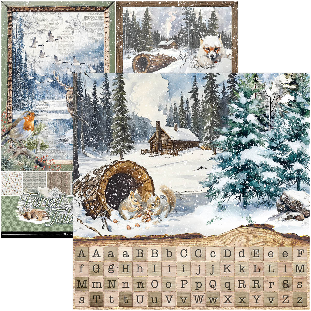 Ciao Bella - Forest Tales - Paper Pack  (8 ark)  12 x 12"