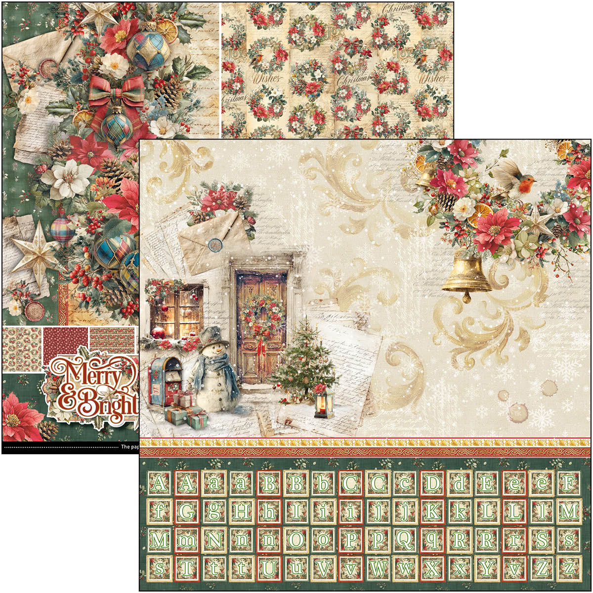 Ciao Bella - Merry & Bright - Paper Pack  (8 ark)  12 x 12"