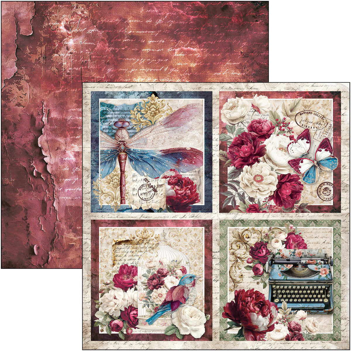 Ciao Bella - Bohemian Burgundy - Paper Pack  (8 ark)  12 x 12"