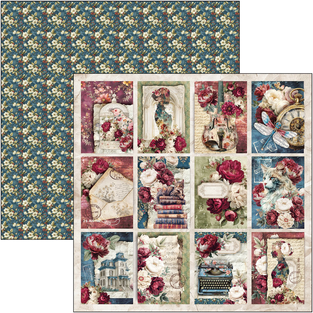 Ciao Bella - Bohemian Burgundy - Paper Pack  (8 ark)  12 x 12"