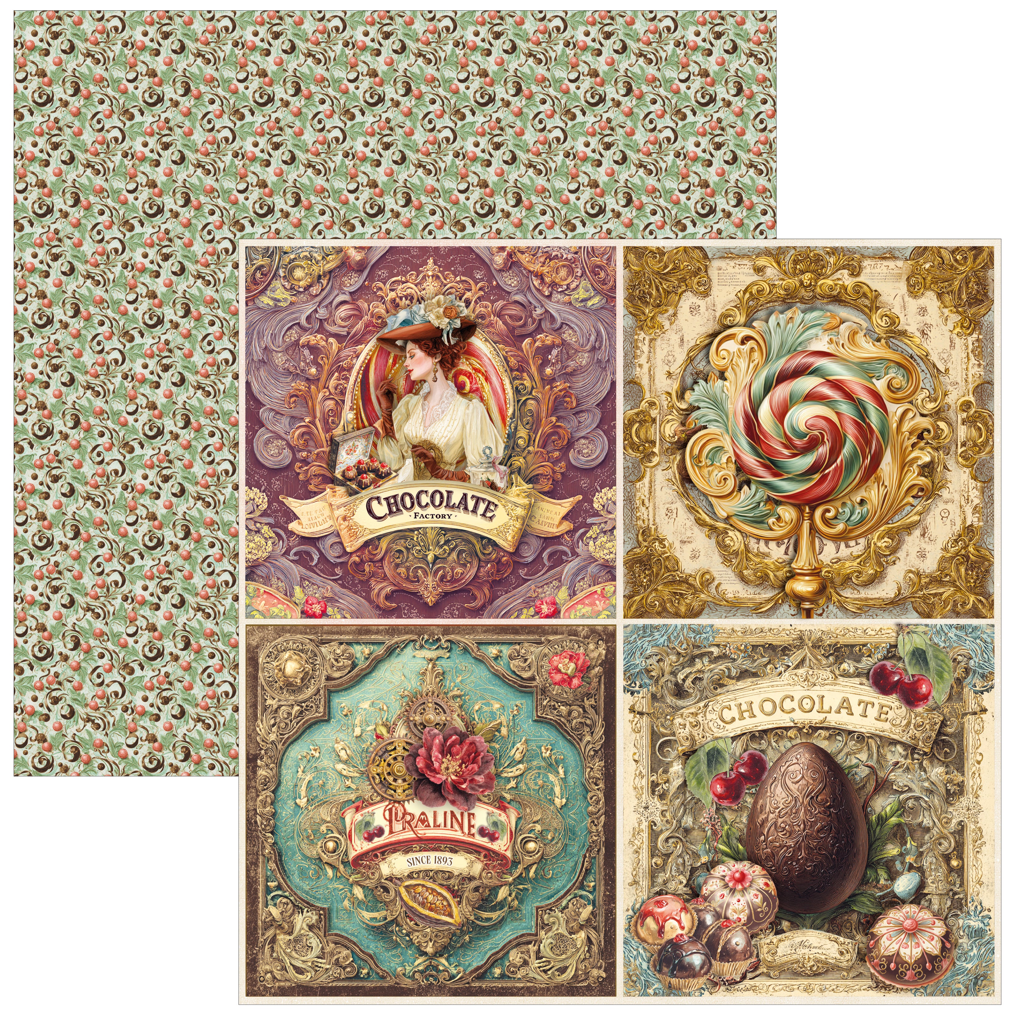 Ciao Bella - The chocolate factory - Paper Pack  (8 ark)  12 x 12"
