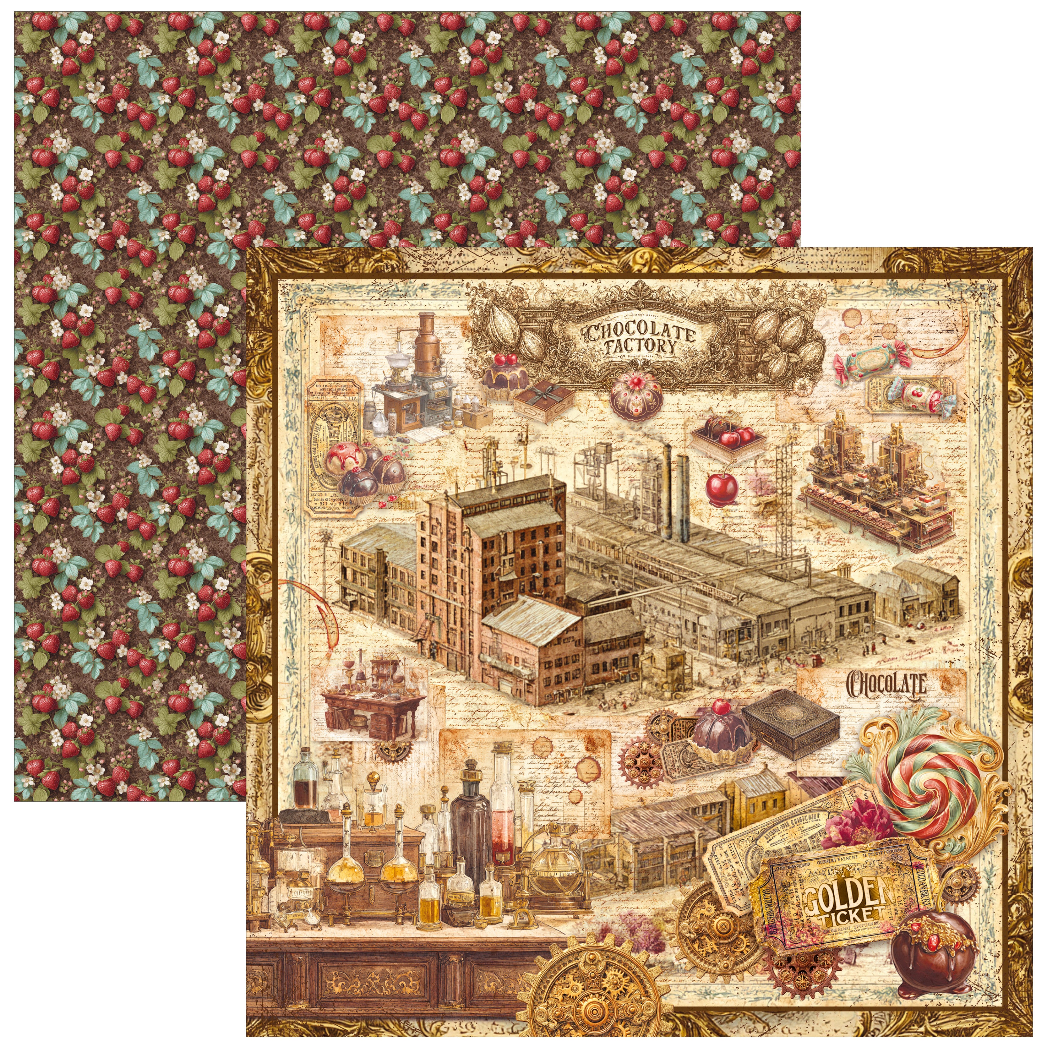 Ciao Bella - The chocolate factory - Paper Pack  (8 ark)  12 x 12"