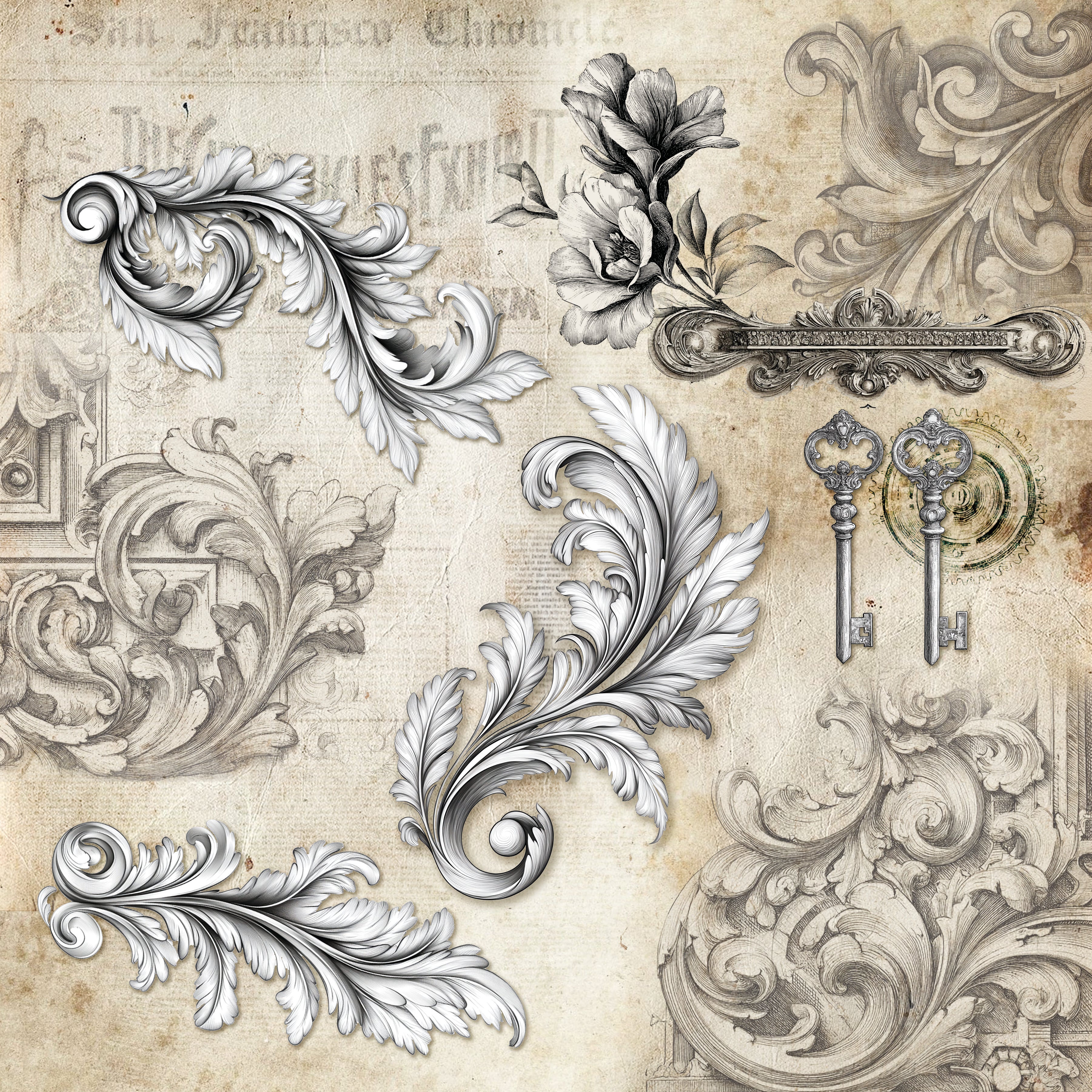 Ciao Bella - Typographic - Paper Pack  (8 ark)  12 x 12"