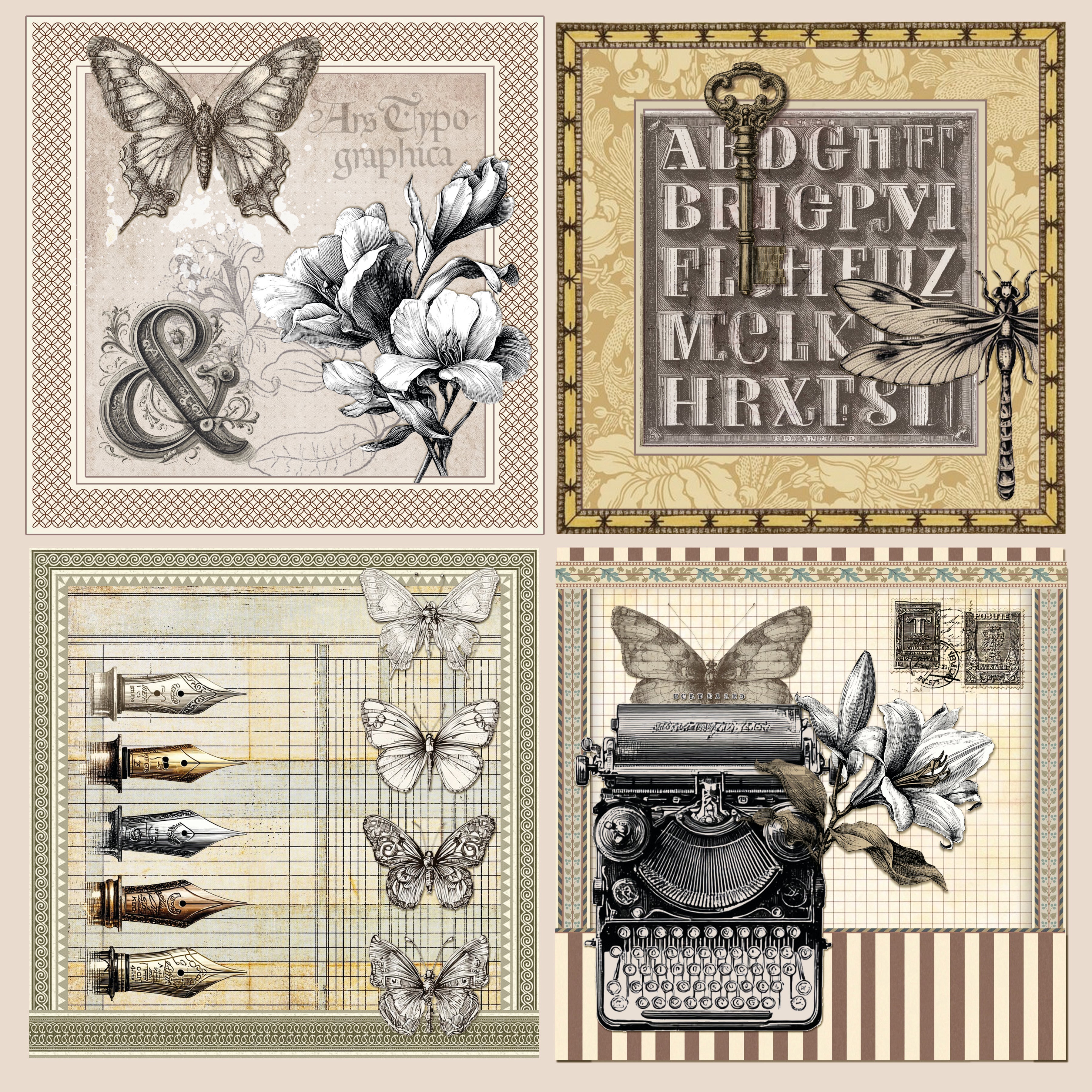 Ciao Bella - Typographic - Paper Pack  (8 ark)  12 x 12"