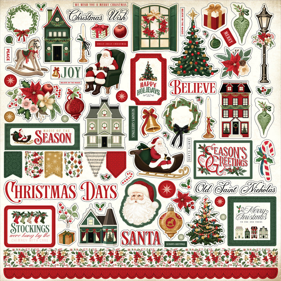 Carta Bella - A Vintage Christmas  -  Collection Kit -  12x12"