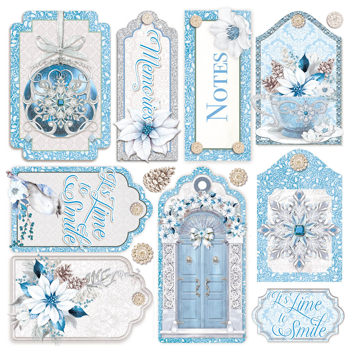 Ciao Bella - Elegance of Blue -  Fussy Cut Vellum - Paper Pad  - 6 x 6"