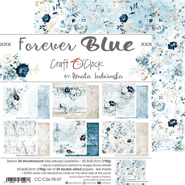 Craft O'Clock - Forever Blue - Paper Pad - 8x8"
