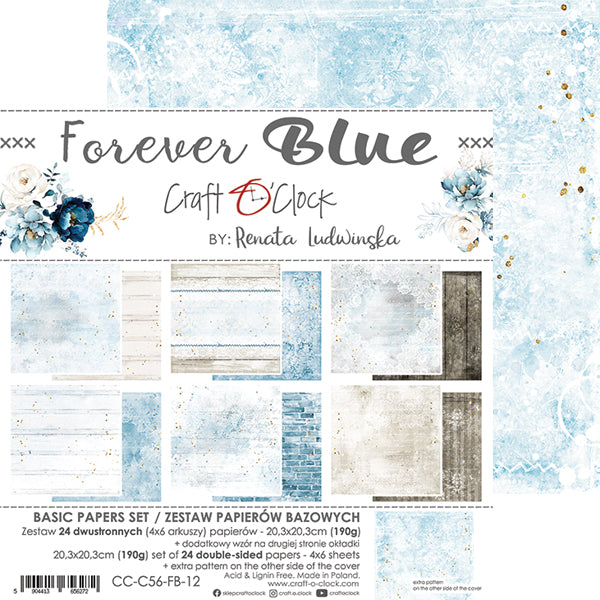 Craft O'Clock - Forever Blue - Basic Paper Pad - 8x8"