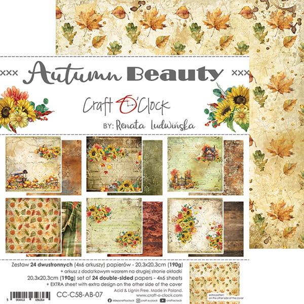 Craft O'Clock - Autumn Beauty - Paper Pack - 8x8"