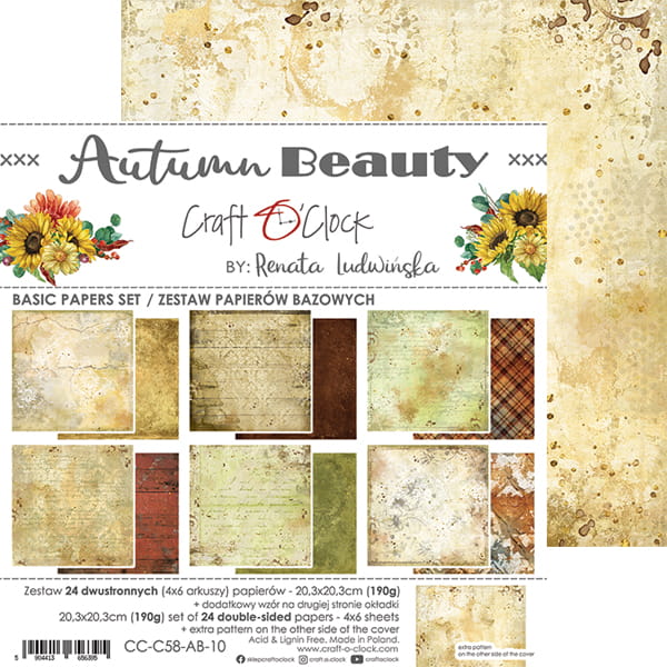Craft O'Clock - Autumn Beauty - Basic Paper Pad - 8x8"