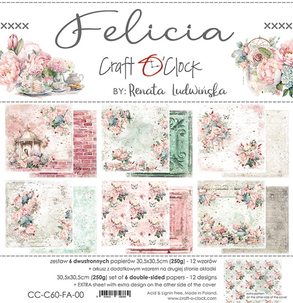 Craft O'Clock - Felicia - Paper Pack -  12 x 12"
