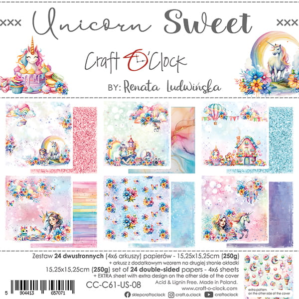 Craft O'Clock - Unicorn Sweet - Paper Pad - 6x6"