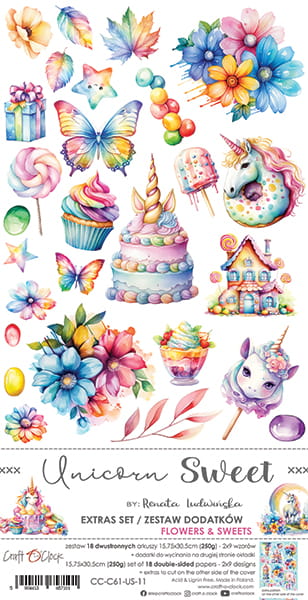 Craft O'Clock - Unicorn Sweet - Extras Set - Flowers & Sweets