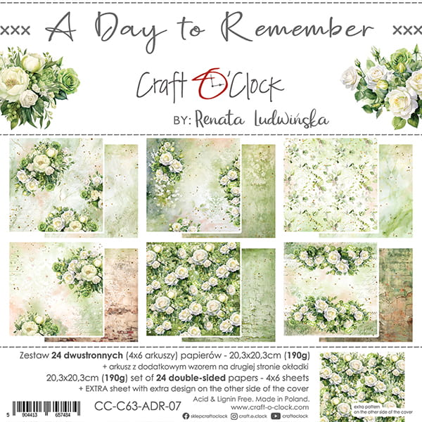 Craft O'Clock - A Day To Remember - Paper Pack -  8 x 8"