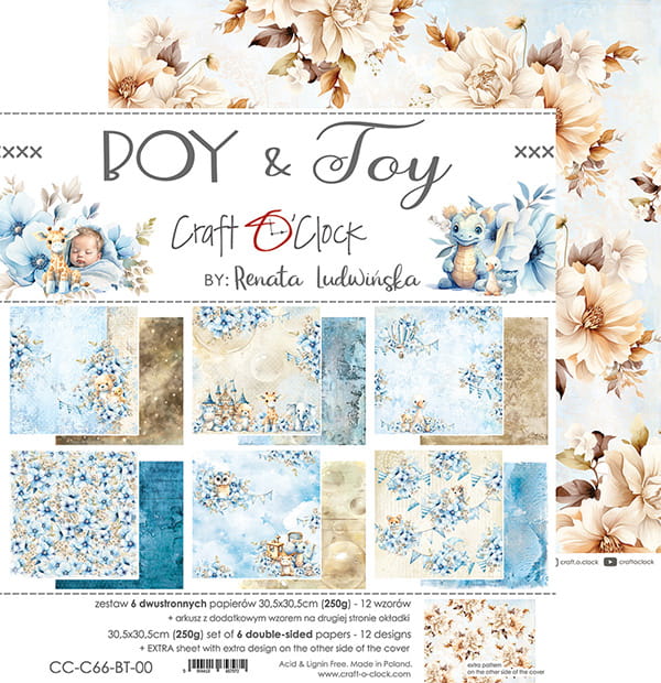 Craft O'Clock - Boy & Toy - Paper Pack -  12 x 12"