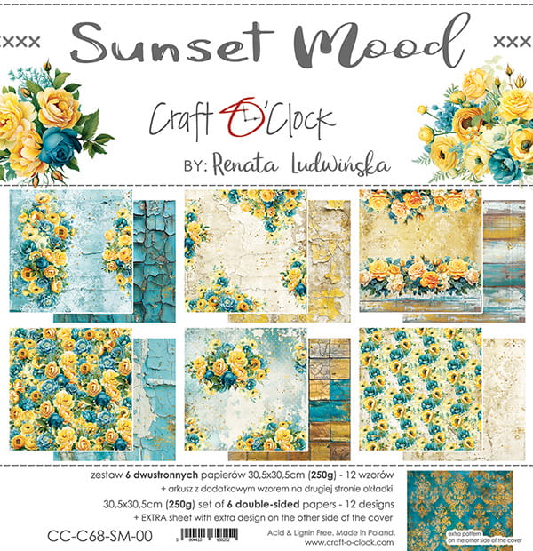 Craft O'Clock - Sunset mood - Paper Pack -  12 x 12"