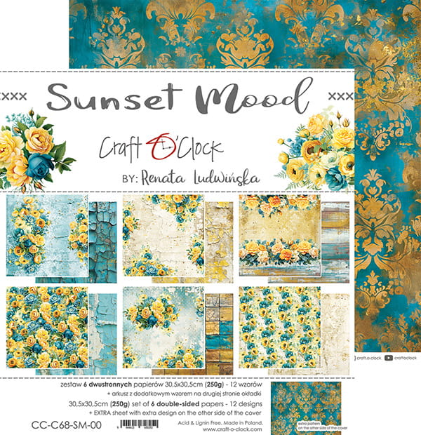 Craft O'Clock - Sunset mood - Paper Pack -  12 x 12"