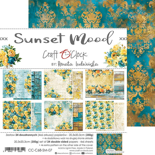 Craft O'Clock - Sunset mood - MIX Paper Pad - 8x8"