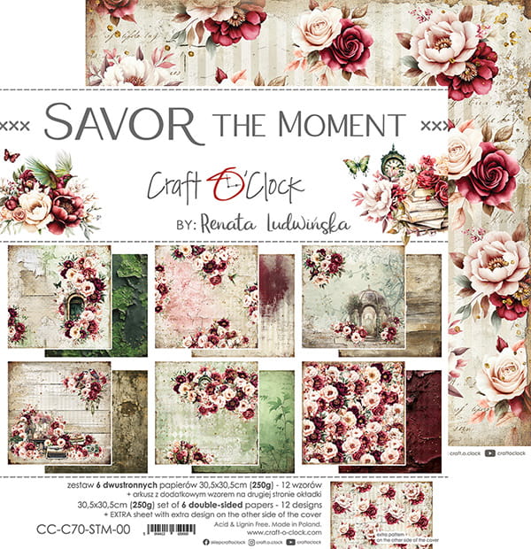 Craft O'Clock - Savor the moment - Paper Pad - 8x8"