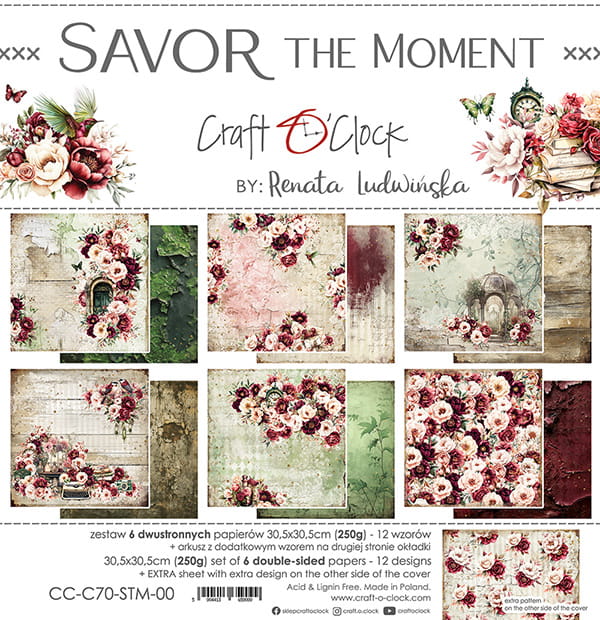 Craft O'Clock - Savor the moment - Paper Pack -  12 x 12"