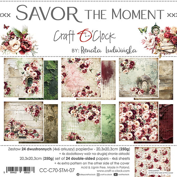 Craft O'Clock - Savor the moment - Paper Pad - 8x8"