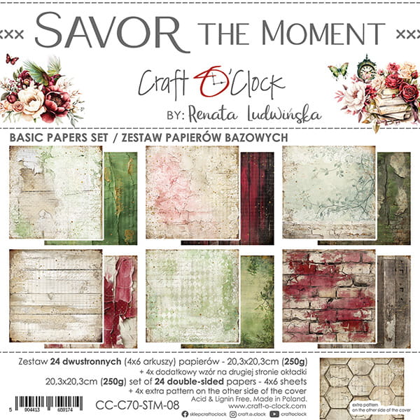 Craft O'Clock - Savor the moment - Basic Paper Pad - 8x8"