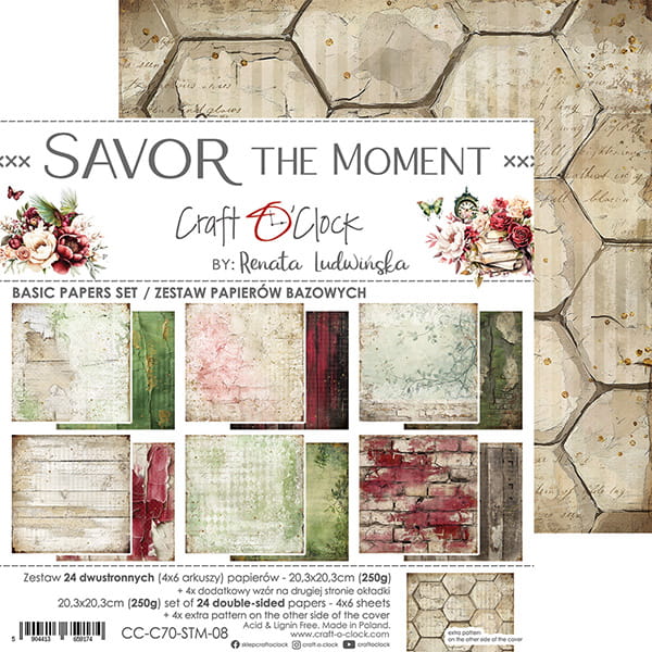 Craft O'Clock - Savor the moment - Basic Paper Pad - 8x8"