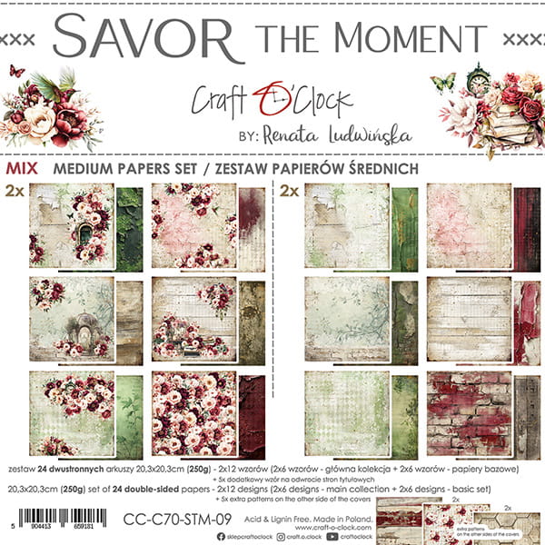 Craft O'Clock - Savor the moment - MIX Paper Pad - 8x8"