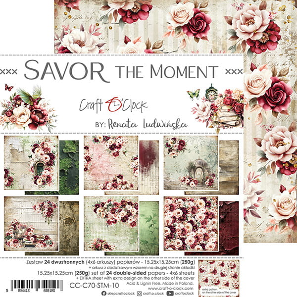 Craft O'Clock - Savor the moment - Paper Pad - 6x6"