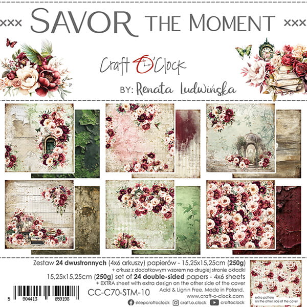 Craft O'Clock - Savor the moment - Paper Pad - 6x6"