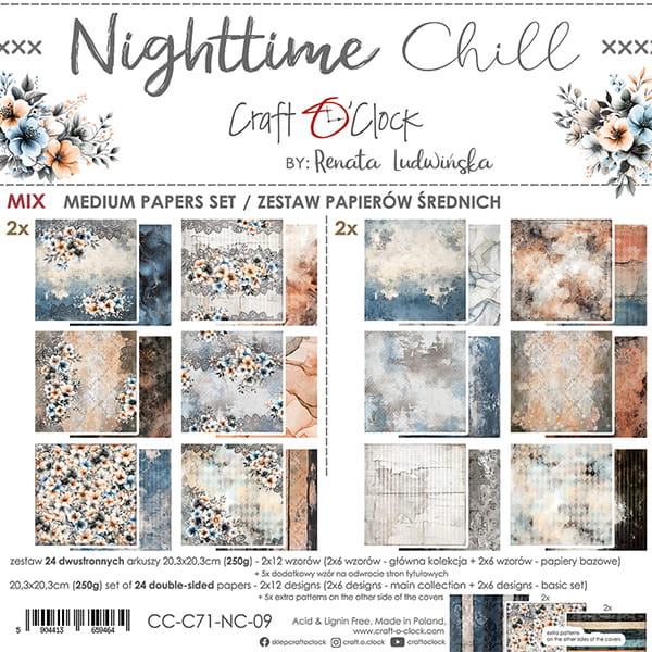 Craft O'Clock - Nighttime chill - Extras Set - MIX - 8x8"