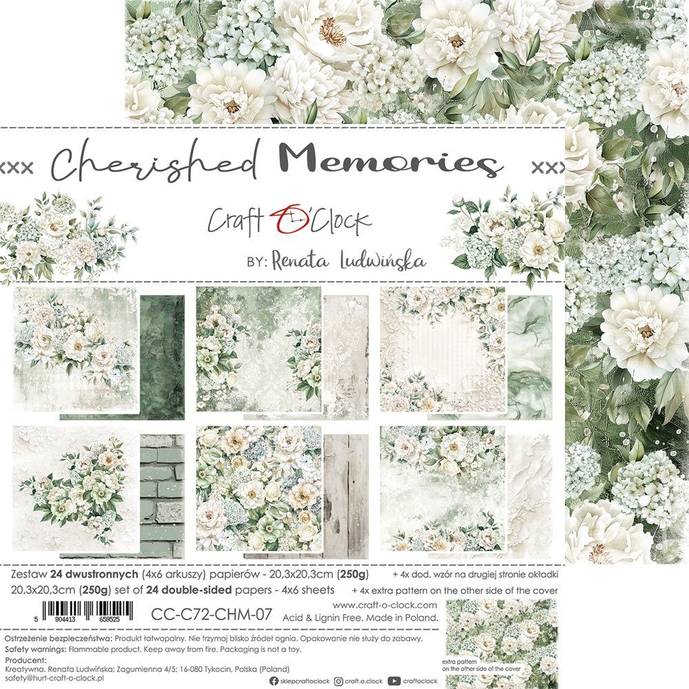 Craft O'Clock - Cherished memories - Paper Pad - 8x8"