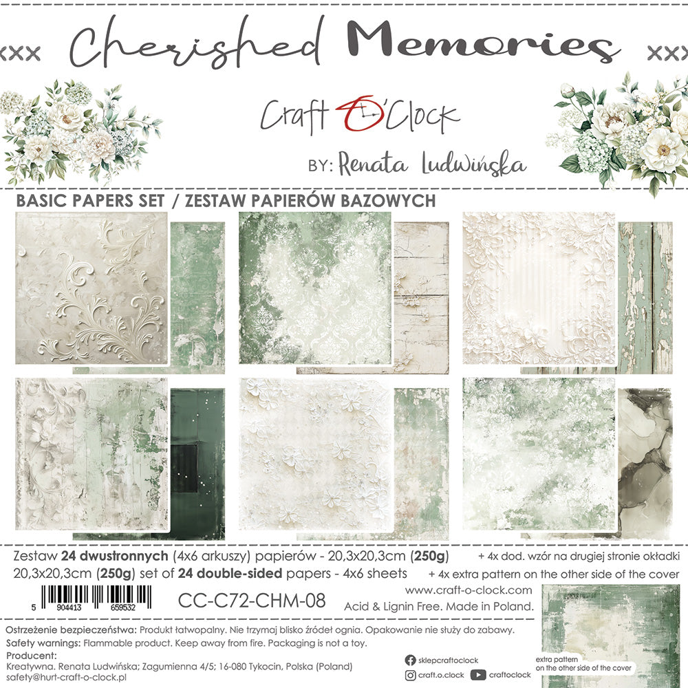 Craft O'Clock - Cherished memories - Basic Paper Pad - 8x8"