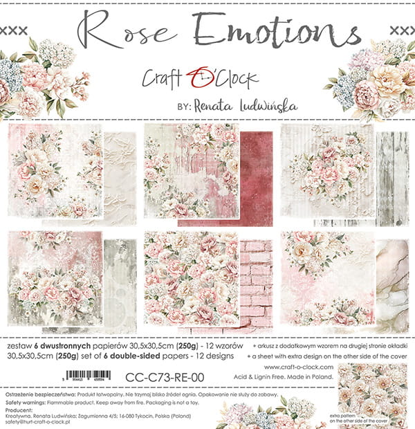 Craft O'Clock - Rose emotions - Paper Pack -  12 x 12"