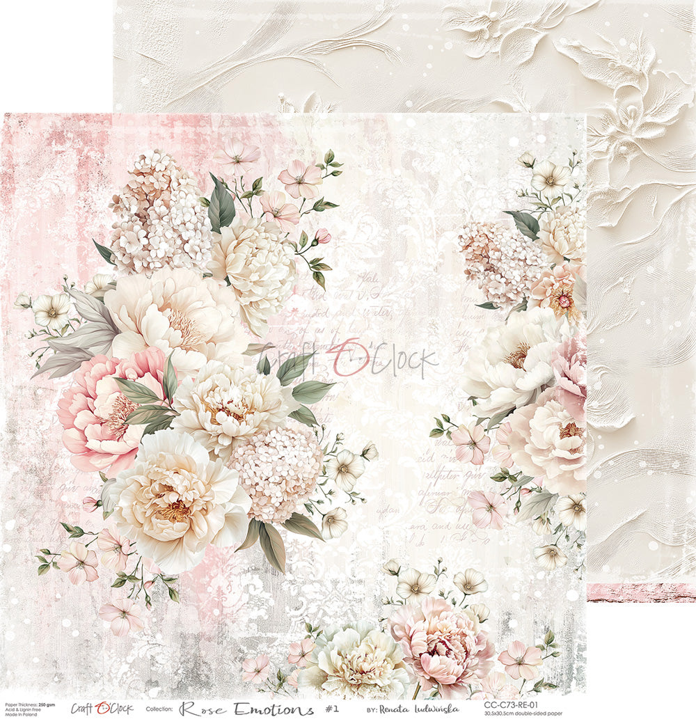 Craft O'Clock - Rose emotions - Paper Pack -  12 x 12"