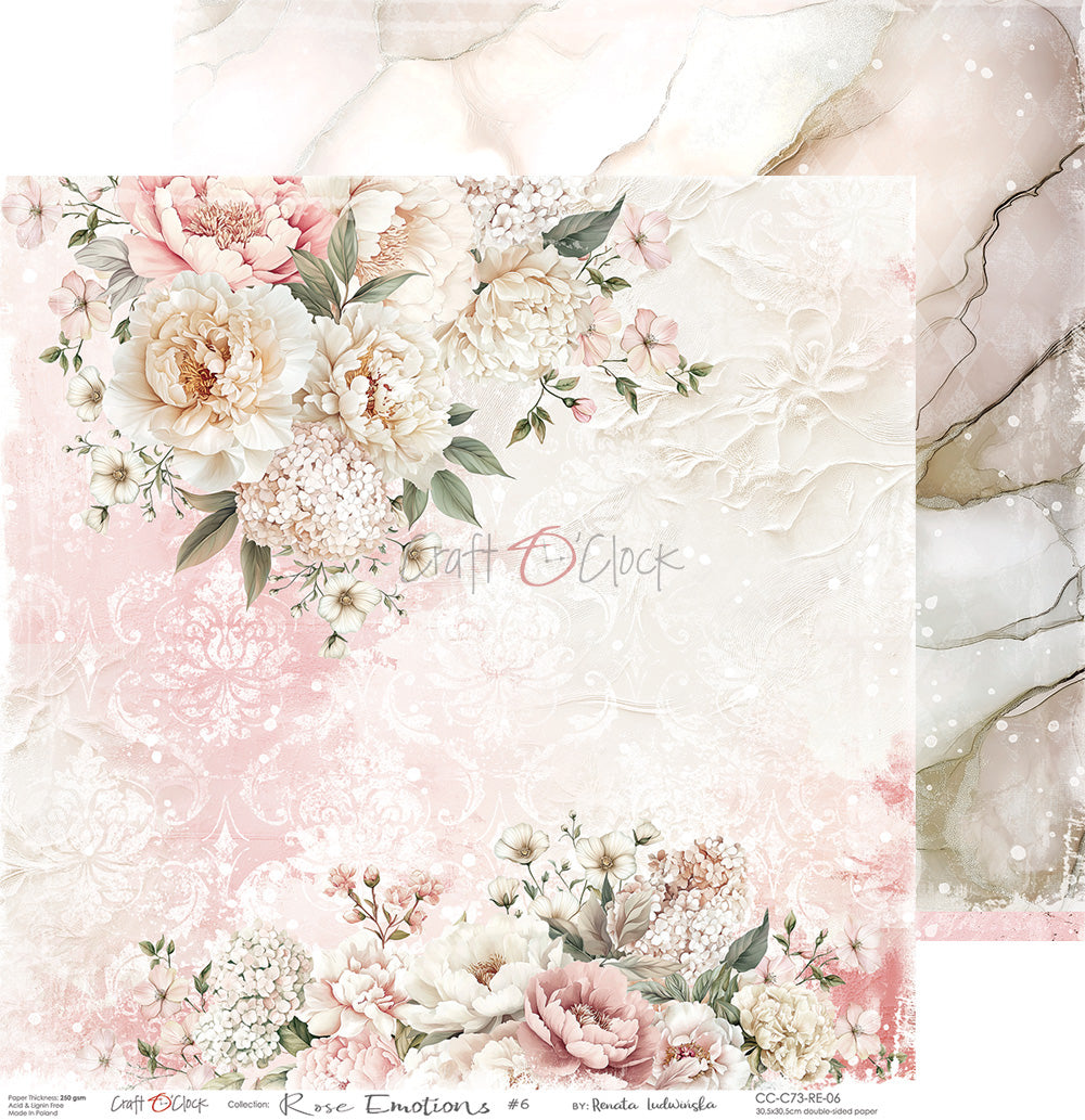 Craft O'Clock - Rose emotions - Paper Pack -  12 x 12"