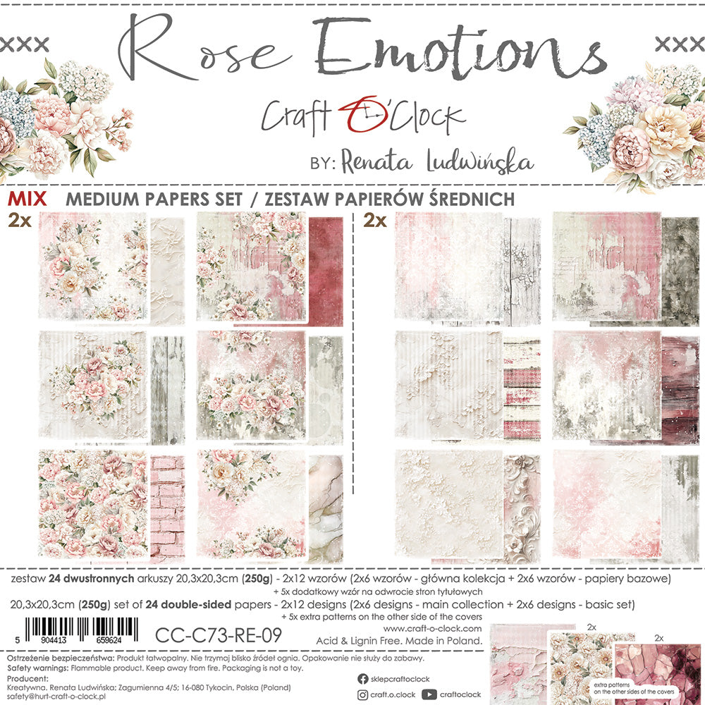 Craft O'Clock - Rose emotions - Extras Set - MIX - 8x8"