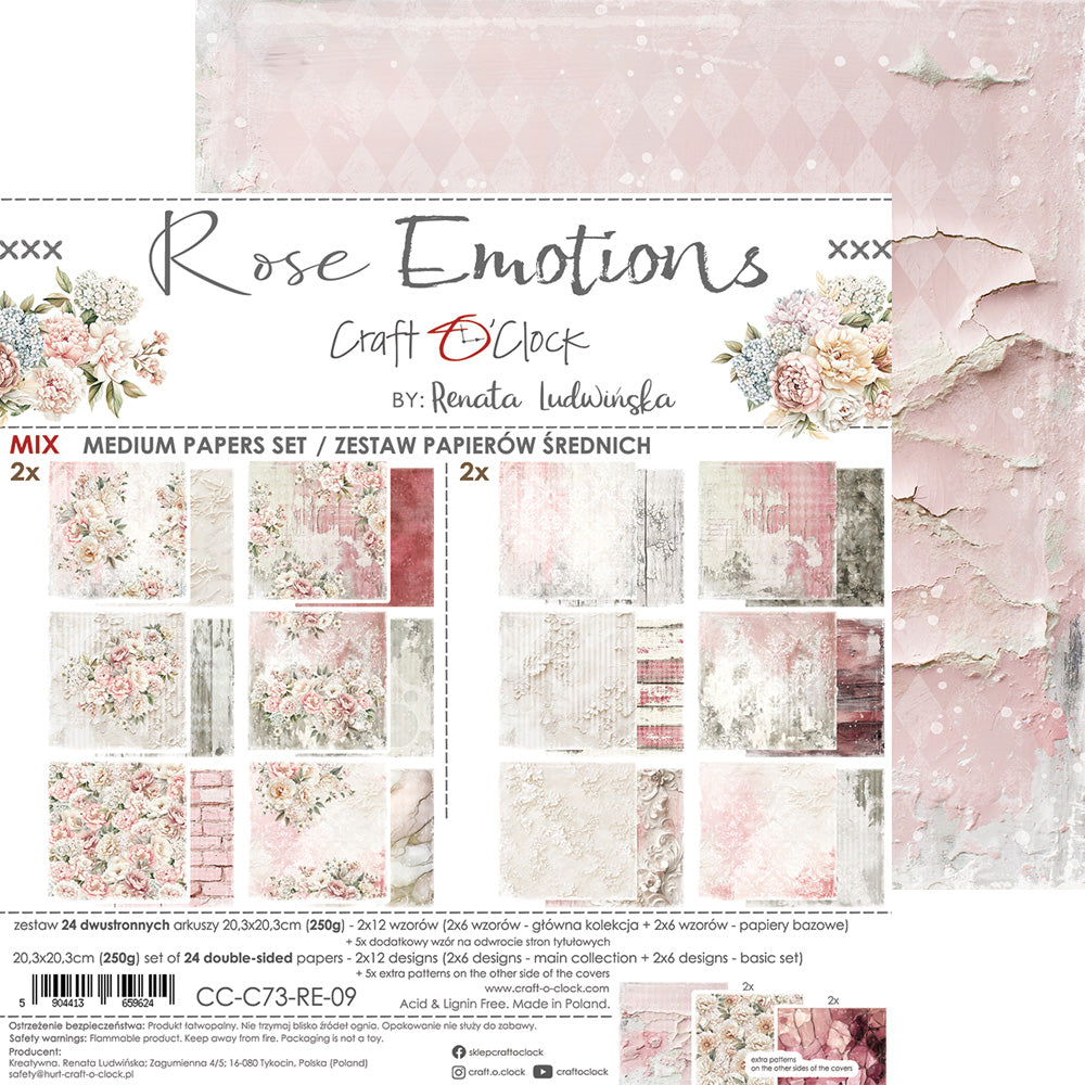 Craft O'Clock - Rose emotions - Extras Set - MIX - 8x8"