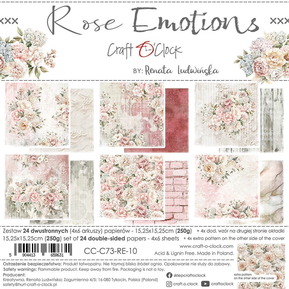 Craft O'Clock - Rose emotions - Paper Pad - 6x6"