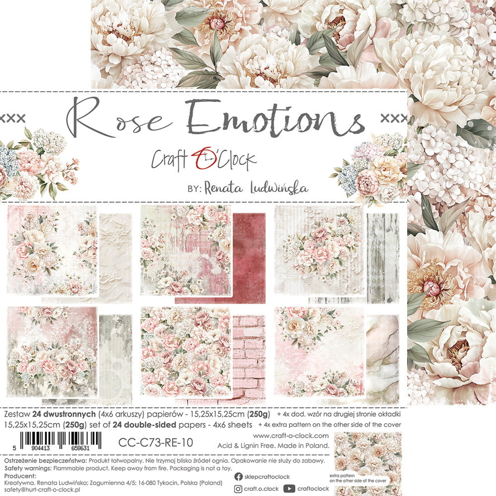 Craft O'Clock - Rose emotions - Paper Pad - 6x6"