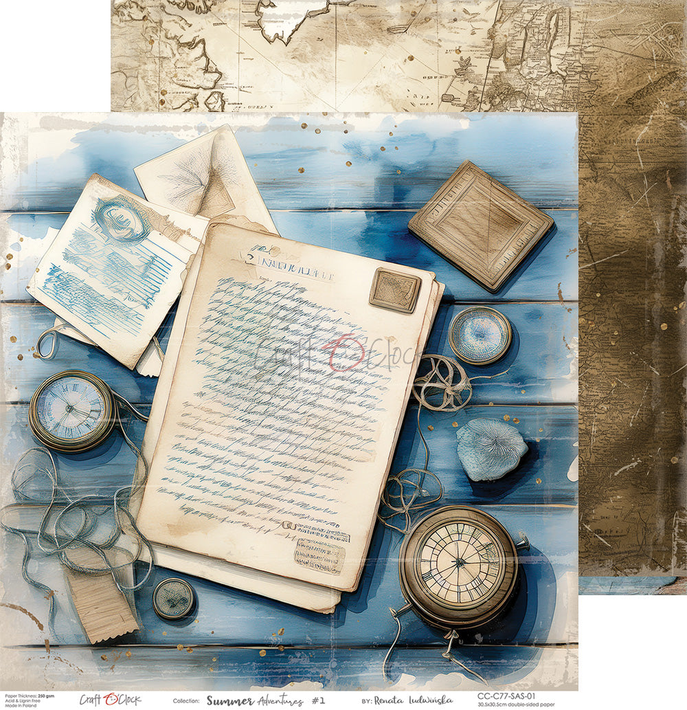 Craft O'Clock - Summer Adventures - Paper Pack -  12 x 12"