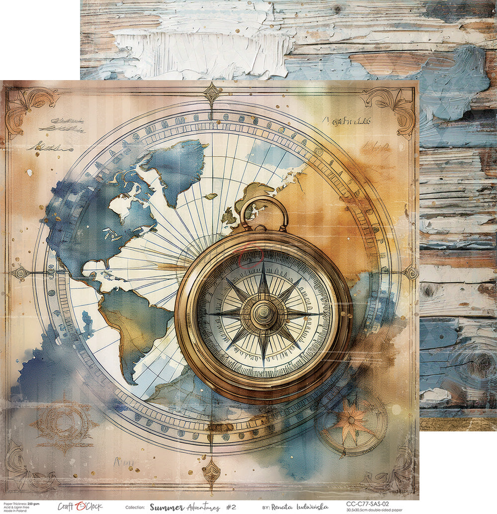 Craft O'Clock - Summer Adventures - Paper Pack -  12 x 12"